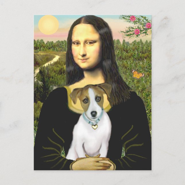 Carte Postale Jack Russell 10 - Mona Lisa (Devant)