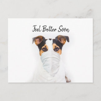 Carte Postale Jack Russell en bandana masqué prends soin de toi