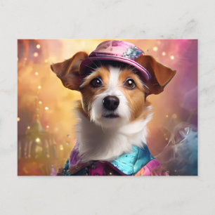 Carte Postale Jack Russell en costume vibrant