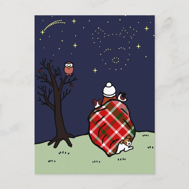 Carte Postale Jack Russell Terrier Maman et Starry Sky (Devant)