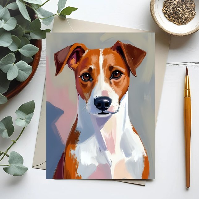 Carte Postale Jack Russell Terrier Peinture chien animal (Créateur téléchargé)