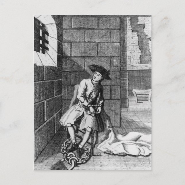 Carte Postale Jack Shepberd à la prison de Newgate, 1724 (Devant)