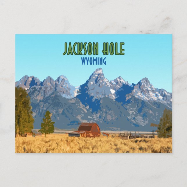 Carte Postale Jackson Hole Wyoming Vintage (Devant)