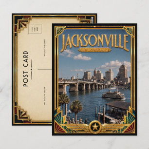 Carte Postale Jacksonville Floride Art Déco Vintage Âge d'Or