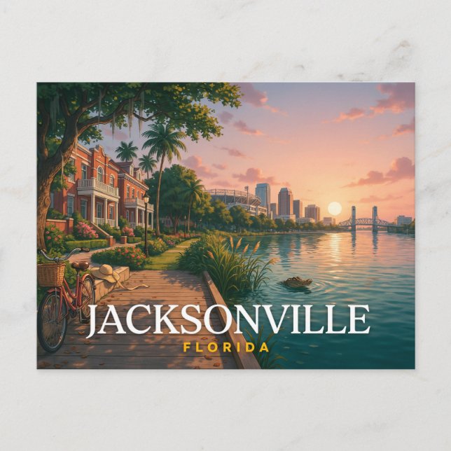 Carte Postale Jacksonville Floride Front de mer de la rivière Vo (Devant)