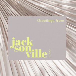 Carte Postale Jacksonville Floride typographique moderne