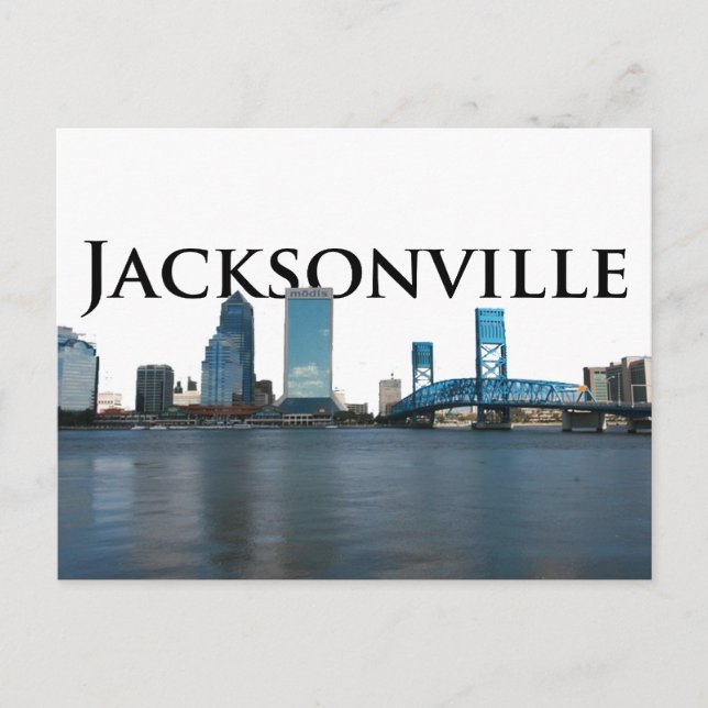 Carte Postale Jacksonville Skyline avec Jacksonville dans le cie (Devant)