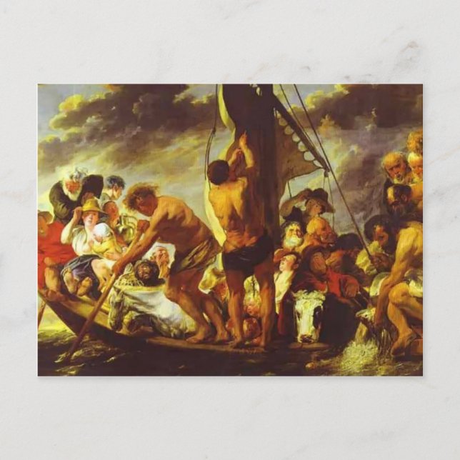 Carte Postale Jacob Jordaens - Bateau de ferry à Anvers (Devant)