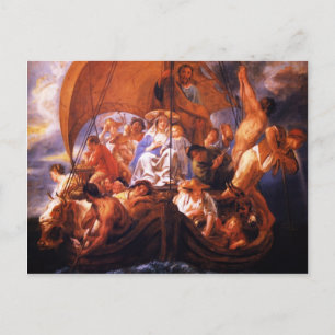 Carte Postale Jacob Jordaens - La Sainte Famille en bateau