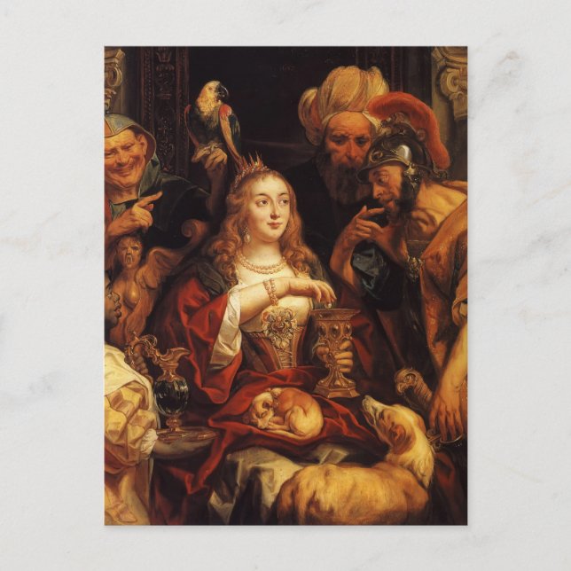 Carte Postale Jacob Jordaens - Le Banquet de Cléopâtre (Devant)