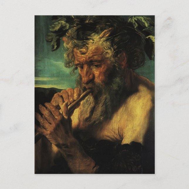 Carte Postale Jacob Jordaens - Le buste de Satyr (Devant)