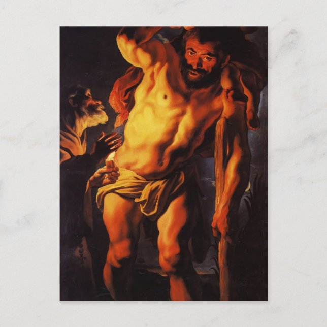 Carte Postale Jacob Jordaens - Saint Christopher portant un enfa (Devant)
