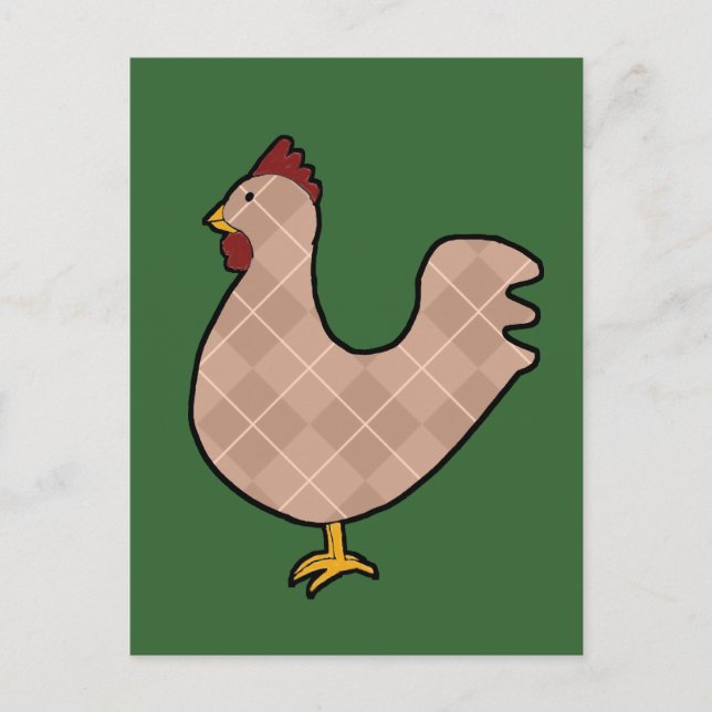 Carte postale Jacquard Folk Art Rooster (Devant)