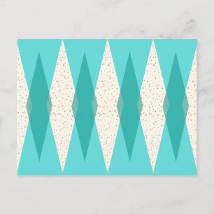 Carte postale Jacquard moderne du milieu du siècle