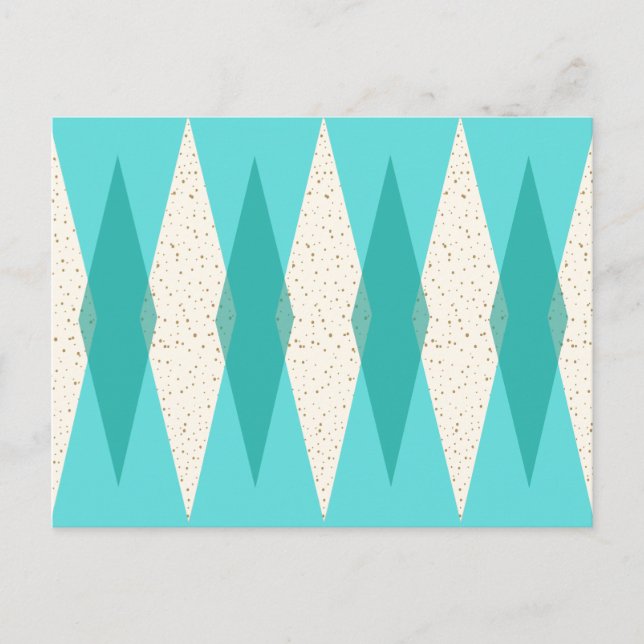 Carte postale Jacquard moderne du milieu du siècle (Devant)