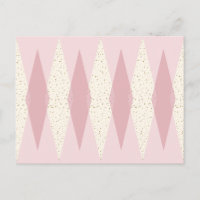 Carte postale Jacquard rose moderne du milieu du s