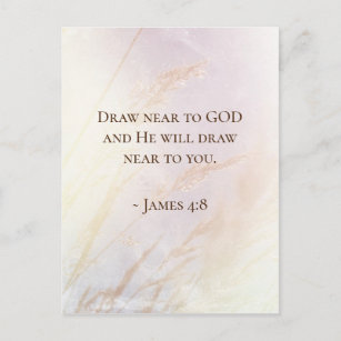 Carte Postale Jacques 4:8 Dessin Près de Dieu Bible Verse