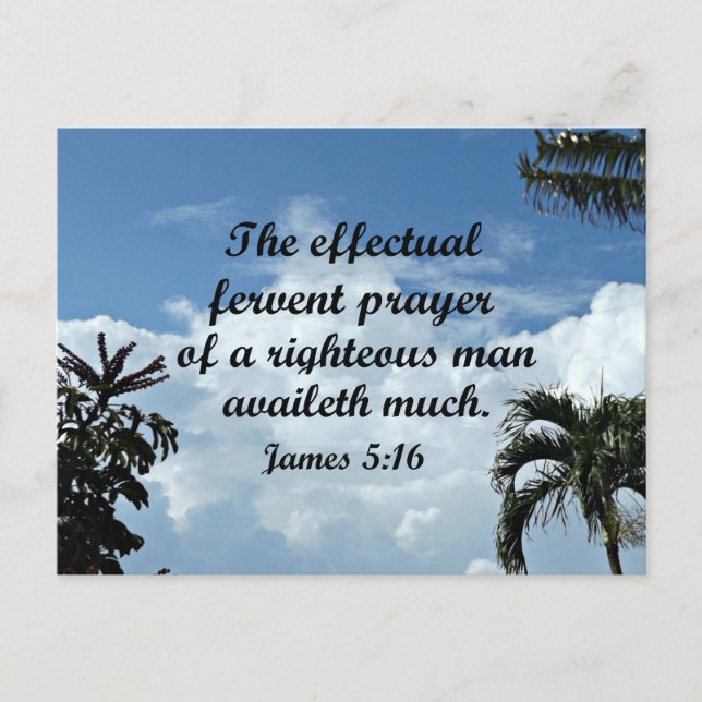 Carte Postale Jacques 5:16 La prière féroce effective de (Devant)