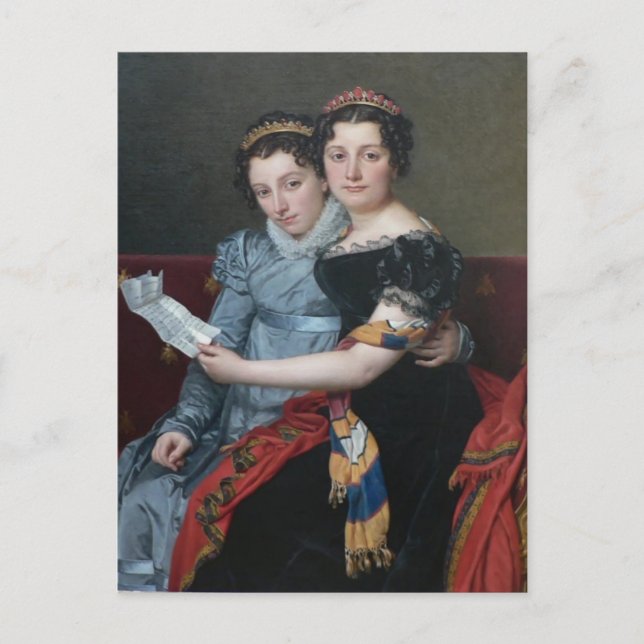 Carte Postale Jacques David-Sisters Zenaide, Charlotte-Bonaparte (Devant)