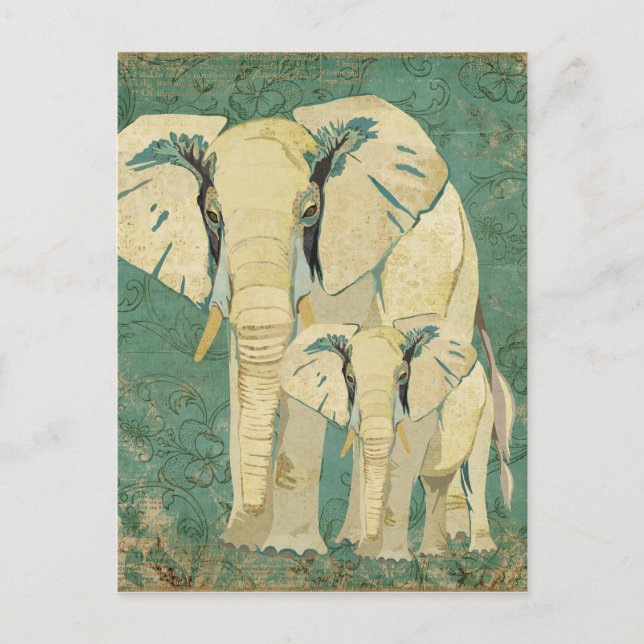 Carte postale Jade Eléphants blancs (Devant)