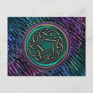 Carte Postale Jade Green Metal Celtic Knot