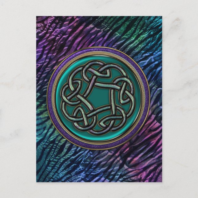 Carte Postale Jade Green Metal Celtic Knot (Devant)