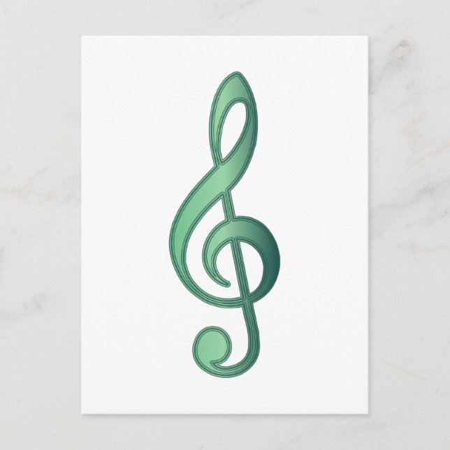 Carte Postale Jade Green Treble Clef (Devant)