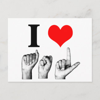 Carte Postale J'adore A-S-L