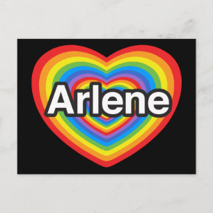 Carte Postale J'adore Arlene. Je t'aime Arlene. Cœur