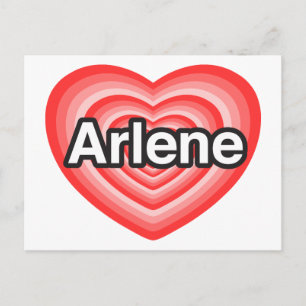 Carte Postale J'adore Arlene. Je t'aime Arlene. Cœur