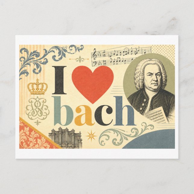 Carte Postale "J'adore Bach" (Devant)