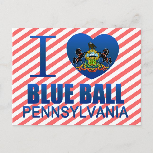 Carte Postale J'adore Blue Ball, PA (Devant)