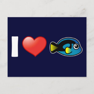 Carte Postale J'adore Blue Tang