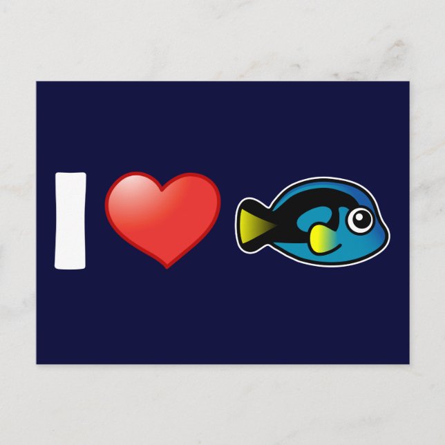 Carte Postale J'adore Blue Tang (Devant)