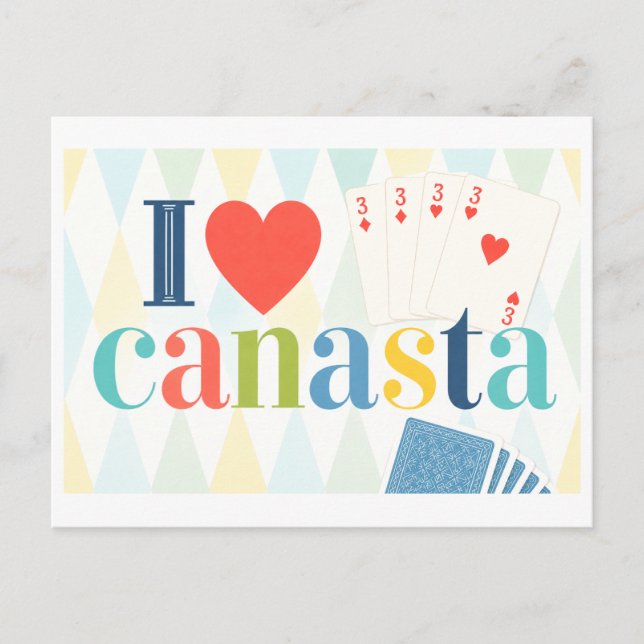 Carte Postale "J'adore Canasta" (Devant)