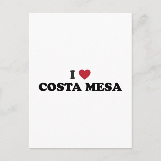 Carte Postale J'adore Costa Mesa Californie (Devant)