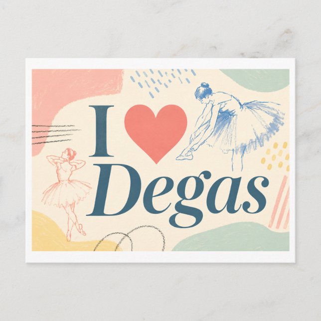 Carte Postale "J'adore Degas" (Devant)
