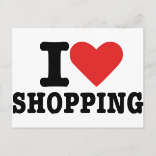 Carte Postale J'adore faire des courses