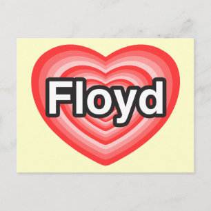 Carte Postale J'adore Floyd. Je t'aime Floyd. Cœur