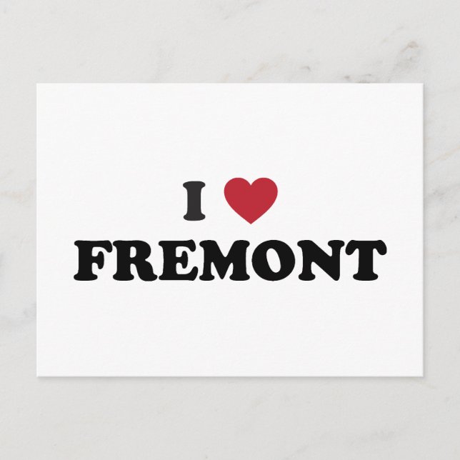 Carte Postale J'adore Fremont Californie (Devant)