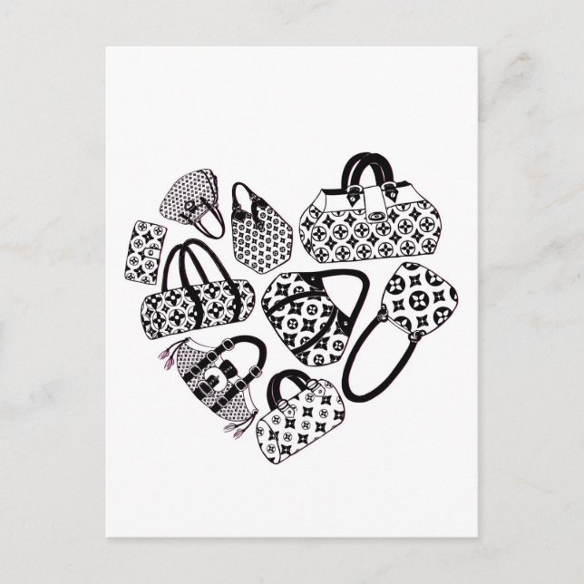 Carte Postale J'adore Handbags Post Card (Devant)