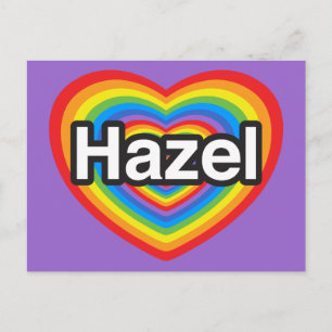 Carte Postale J'adore Hazel. Je t'aime Hazel. Cœur