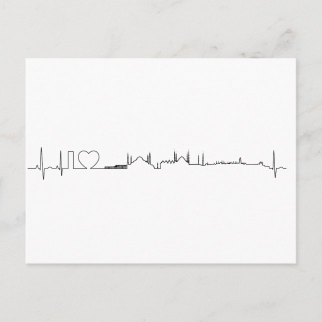 Carte Postale J'adore Istanbul (style ecg) souvenir (Devant)