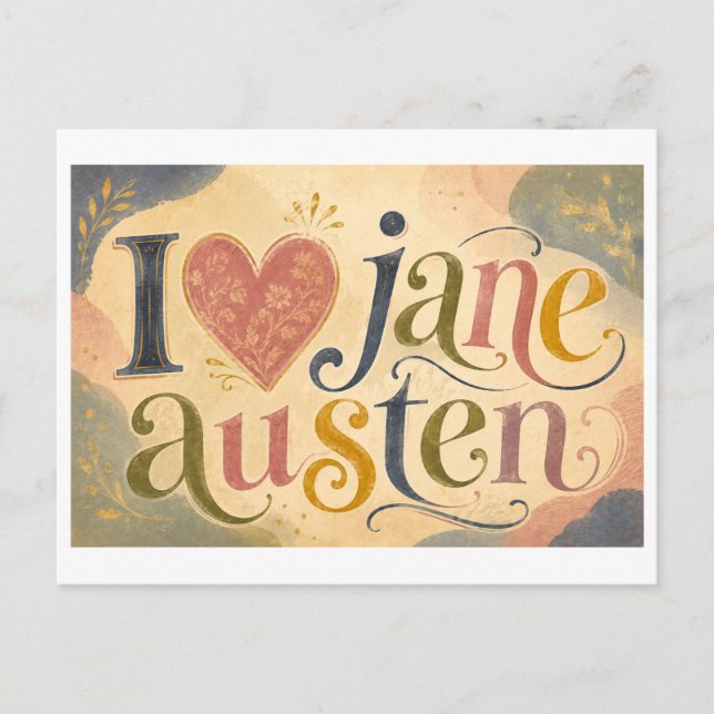 Carte Postale "J'adore Jane Austen" (Devant)