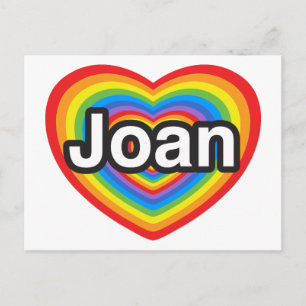 Carte Postale J'adore Joan. Je t'aime Joan. Cœur