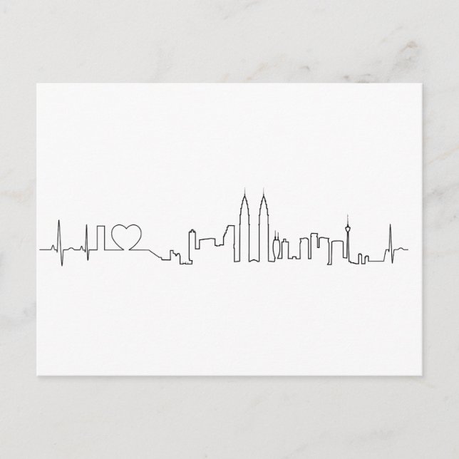 Carte Postale J'adore Kuala Lumpur (style ecg) souvenir (Devant)
