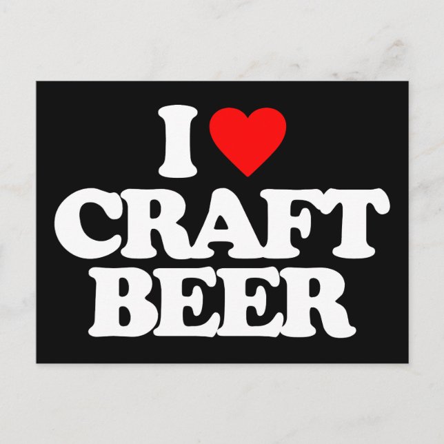 CARTE POSTALE J'ADORE LA BIÈRE CRAFT (Devant)
