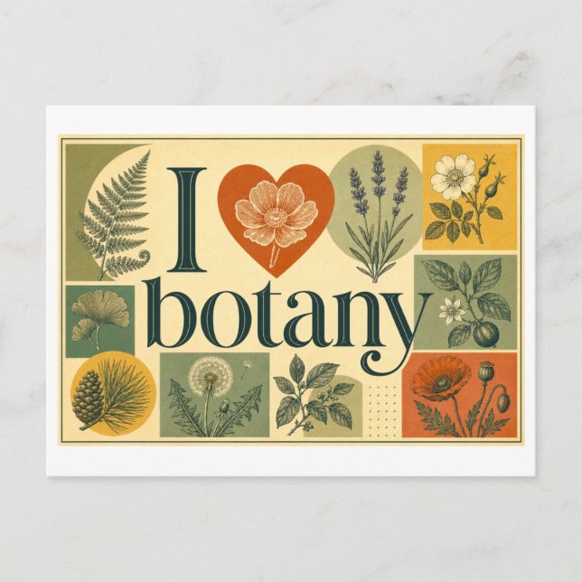 Carte Postale "J'adore la botanique" (Devant)