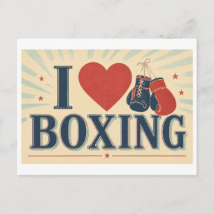 Carte Postale "J'adore la boxe"