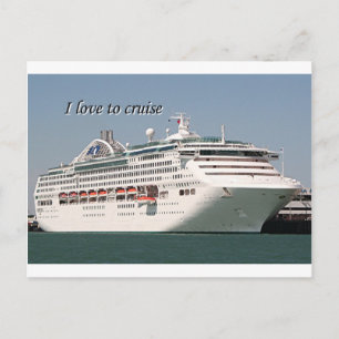 Carte Postale J'adore la croisière : bateau de croisière 2